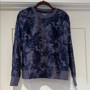 Athleta Blue Tie-Dye Long Sleeve Sweater